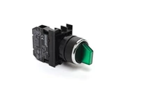 B Series Plastic 1NO (0-I)  60° Selector Stay Put Illuminated Green 22 mm Control Unit